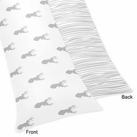Stag Grey and White Collection Full Length Body Pillow Cover
