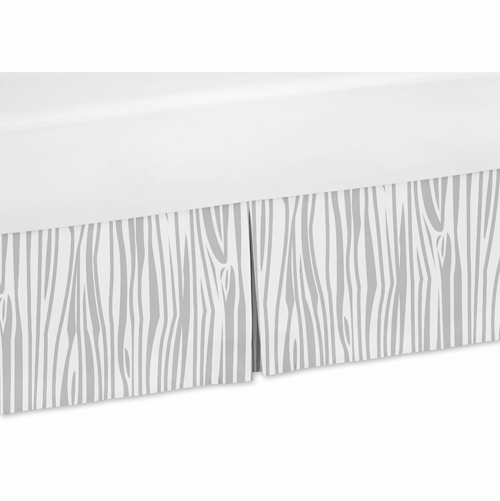 Stag Grey and White Collection Toddler Bed Skirt