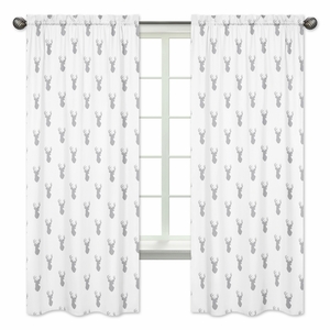 Stag Grey and White Collection Window Panels - Set of 2