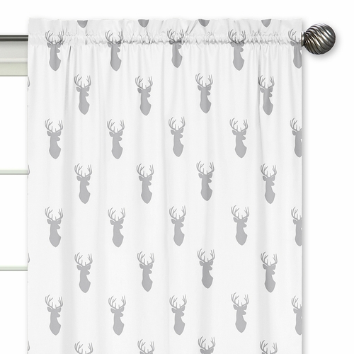 Stag Grey and White Collection Window Panels - Set of 2 - alt image 2