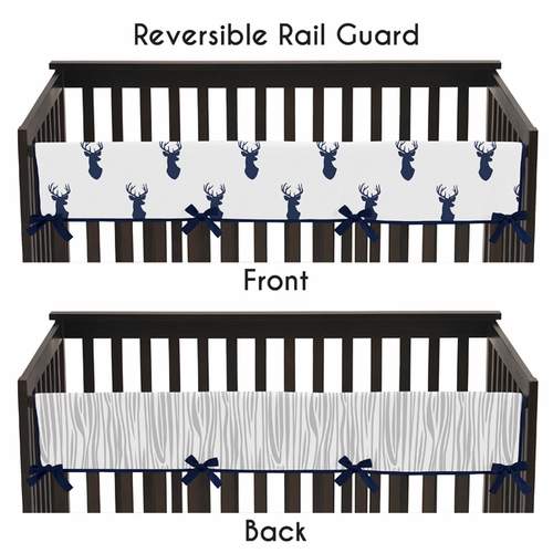 Stag Navy and White Collection 5 Piece Crib Bedding - alt image 3