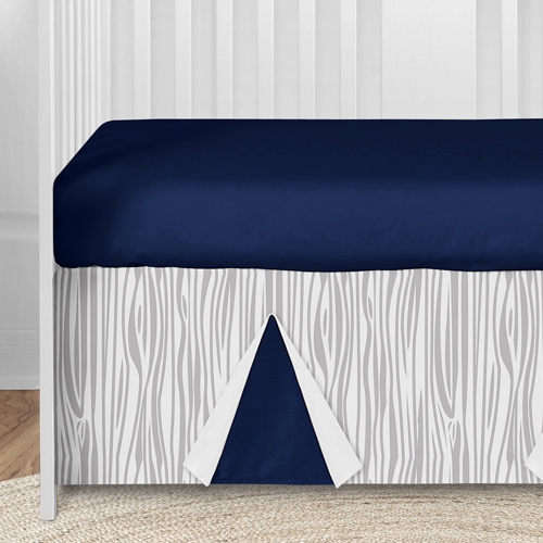 Stag Navy and White Collection 5 Piece Crib Bedding - alt image 4