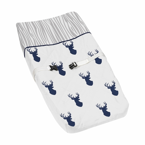 Stag Navy and White Collection Changing Pad Cover