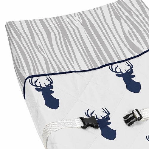Stag Navy and White Collection Changing Pad Cover - alt image 3