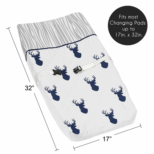 Stag Navy and White Collection Changing Pad Cover - alt image 4