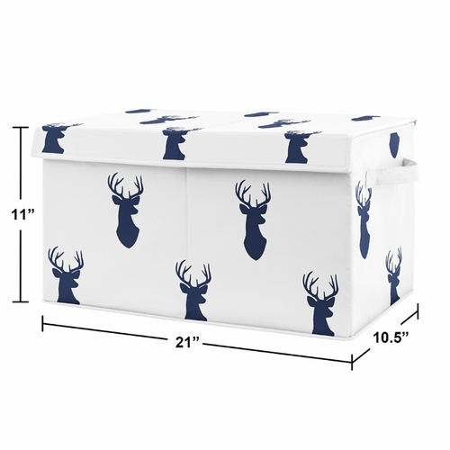 Stag Navy and White Collection Fabric Toy Bin Storage - alt image 1