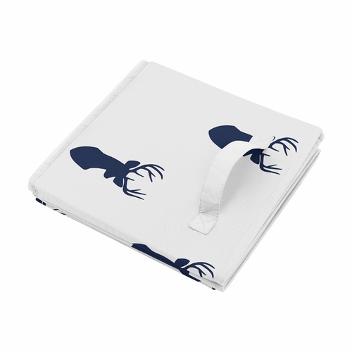Stag Navy and White Collection Fabric Toy Bin Storage - alt image 2