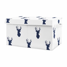 Stag Navy and White Collection Fabric Toy Bin Storage