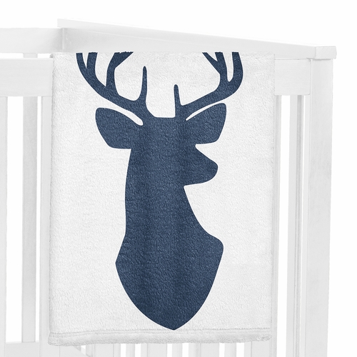 Stag Navy and White Collection Monthly Milestone Baby Blanket - alt image 2