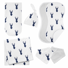 Stag Navy and White Collection Newborn Baby Layette Set