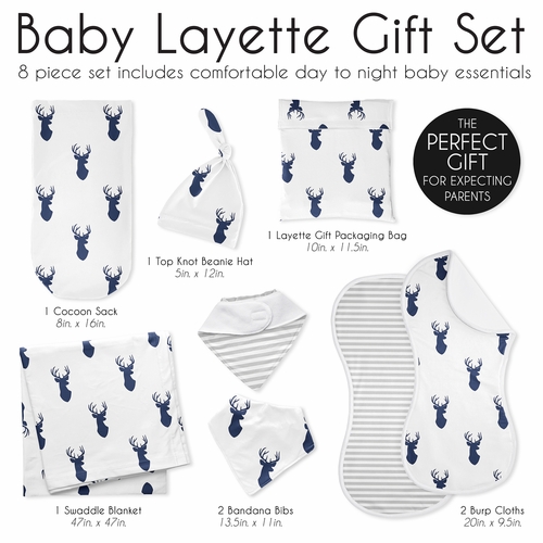 Stag Navy and White Collection Newborn Baby Layette Set - alt image 5