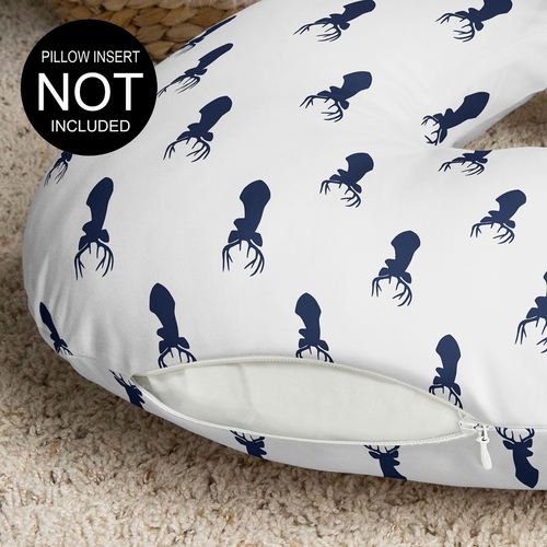 Stag Navy and White Collection Nursing Breastfeeding Pillow Cover - alt image 2