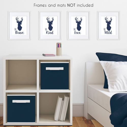 Stag Navy and White Collection Wall Art Prints - Set of 4 - alt image 2