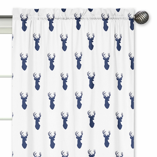 Stag Navy and White Collection Window Panels - Set of 2 - alt image 2
