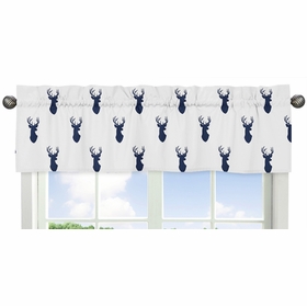 Stag Navy and White Collection Window Valance