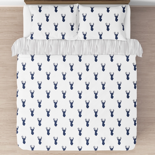 Stag Navy and White Full/Queen Bedding Collection - alt image 2