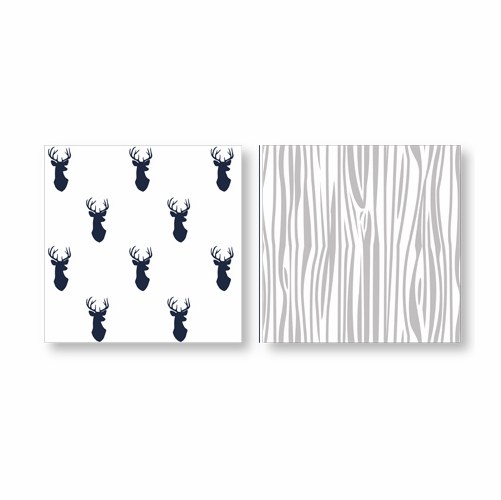 Stag Navy and White Twin Bedding Collection - alt image 4