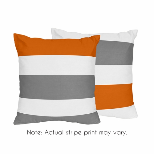 Stripe Gray and Orange Collection Decorative Accent Throw Pillows - Set of 2 - alt image 4