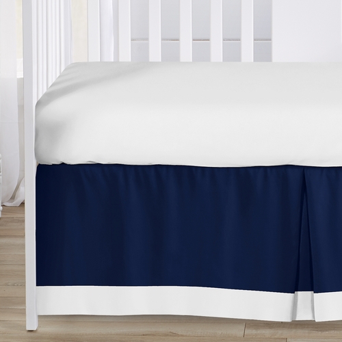 Stripe Navy and Gray Collection 4 Piece Crib Bedding - alt image 3