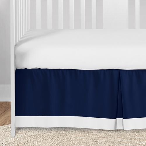 Stripe Navy and Gray Collection 5 Piece Crib Bedding - alt image 4