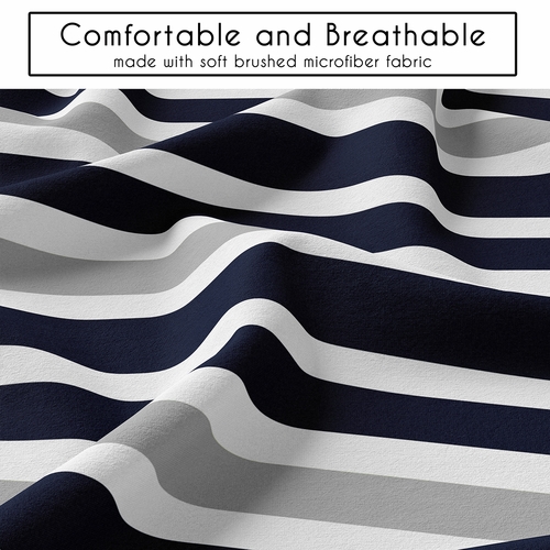 Stripe Navy and Gray Collection King Duvet Cover Bedding Set - alt image 3