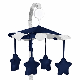 Stripe Navy and Gray Collection Musical Mobile