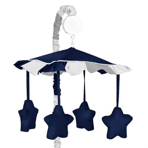 Stripe Navy and Gray Collection Musical Mobile