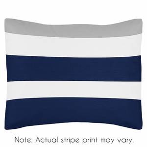 Stripe Navy and Gray Collection Pillow Sham