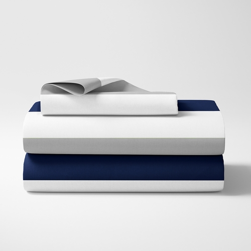 Stripe Navy and Gray Collection Twin Sheet Set - alt image 1