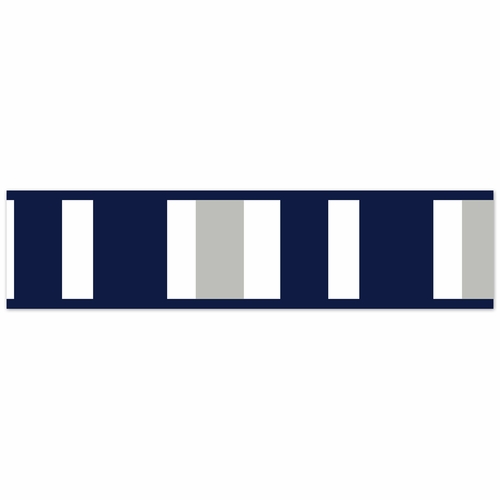Stripe Navy and Gray Collection Wallpaper Border - alt image 1