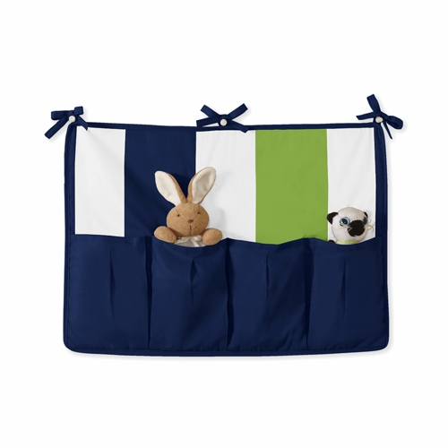 Stripe Navy and Lime 11 Piece Bumperless Crib Bedding Collection - alt image 3