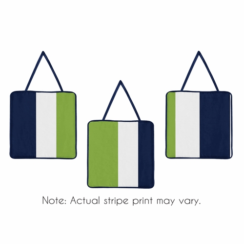 Stripe Navy and Lime 11 Piece Bumperless Crib Bedding Collection - alt image 5