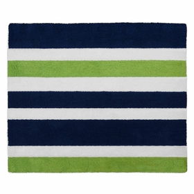Stripe Navy and Lime Collection Accent Floor Rug