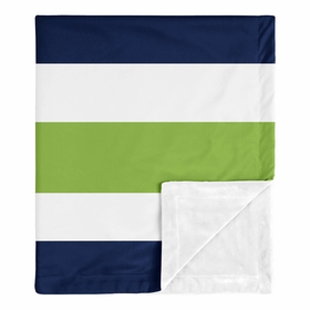 Stripe Navy and Lime Collection Baby Blanket
