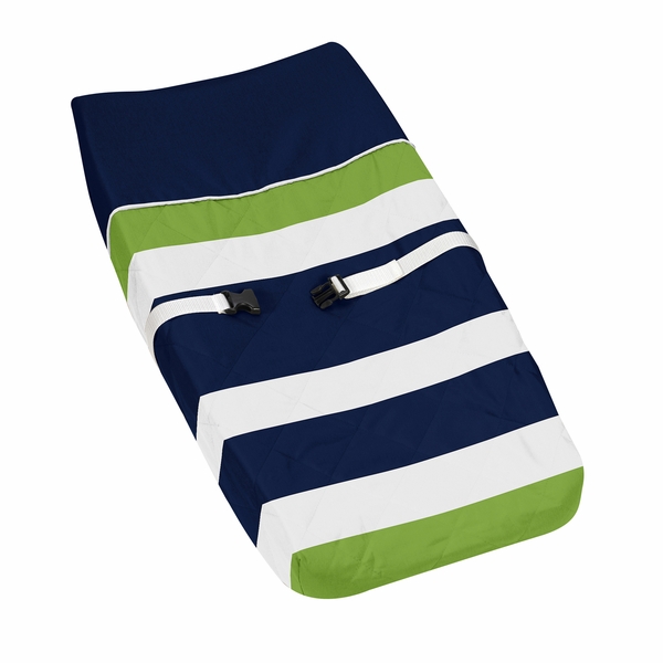 Stripe Navy and Lime Collection Changing Pad Cover