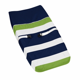 Stripe Navy and Lime Collection Changing Pad Cover