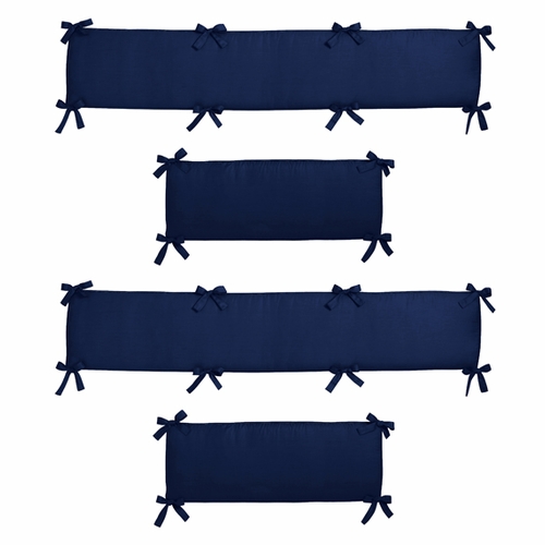 Stripe Navy and Lime Collection Crib Bumper Pad - alt image 1
