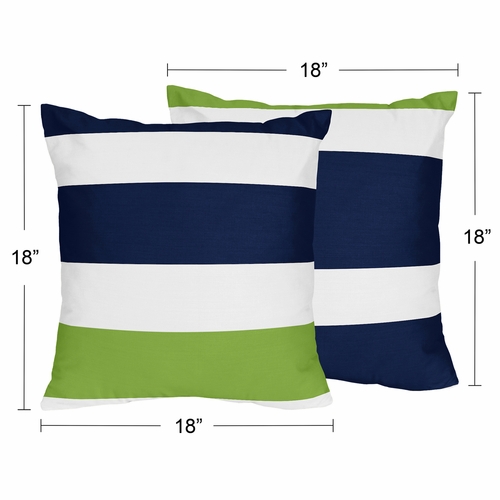 Stripe Navy and Lime Collection Decorative Accent Throw Pillows - Set of 2 - alt image 3