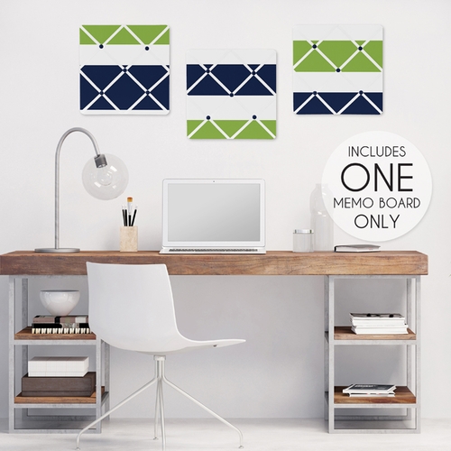 Stripe Navy and Lime Collection Fabric Memo Board - alt image 1