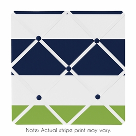Stripe Navy and Lime Collection Fabric Memo Board