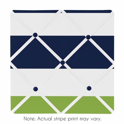 Stripe Navy and Lime Collection Fabric Memo Board