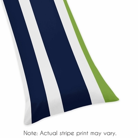 Stripe Navy and Lime Collection Full Length Body Pillow Cover