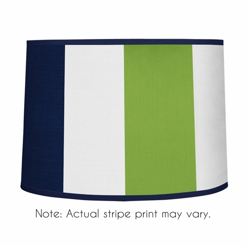 Stripe Navy and Lime Collection Lamp Shade - alt image 1