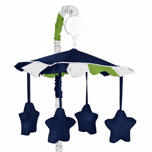 Stripe Navy and Lime Collection Musical Mobile