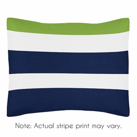 Stripe Navy and Lime Collection Pillow Sham