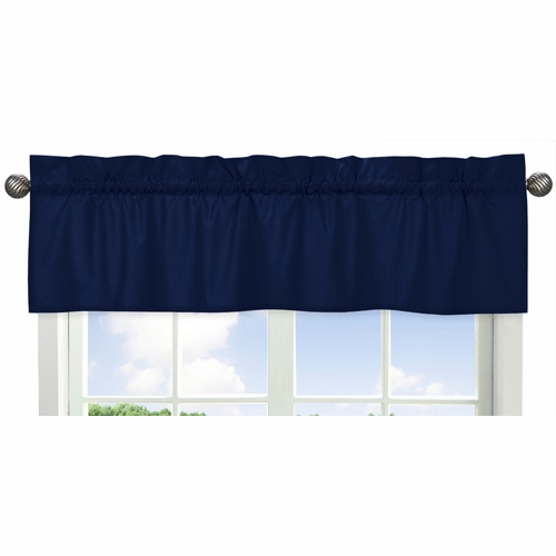 Stripe Navy and Lime Collection Solid Navy Window Valance