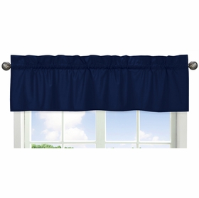 Stripe Navy and Lime Collection Solid Navy Window Valance