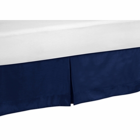 Stripe Navy and Lime Collection Toddler Bed Skirt
