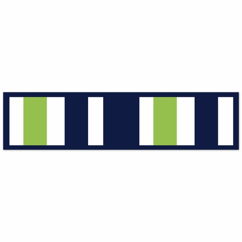 Stripe Navy and Lime Collection Wallpaper Border - alt image 1