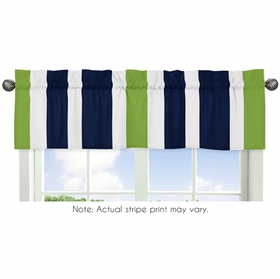 Stripe Navy and Lime Collection Window Valance